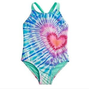 Nwt Jumping Beans Toddler Girls Tiedye Heart Onepiece
